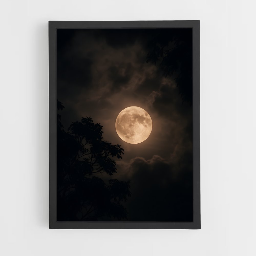 Poster Lune Éclairée – affiche Système solaire (vue 2)