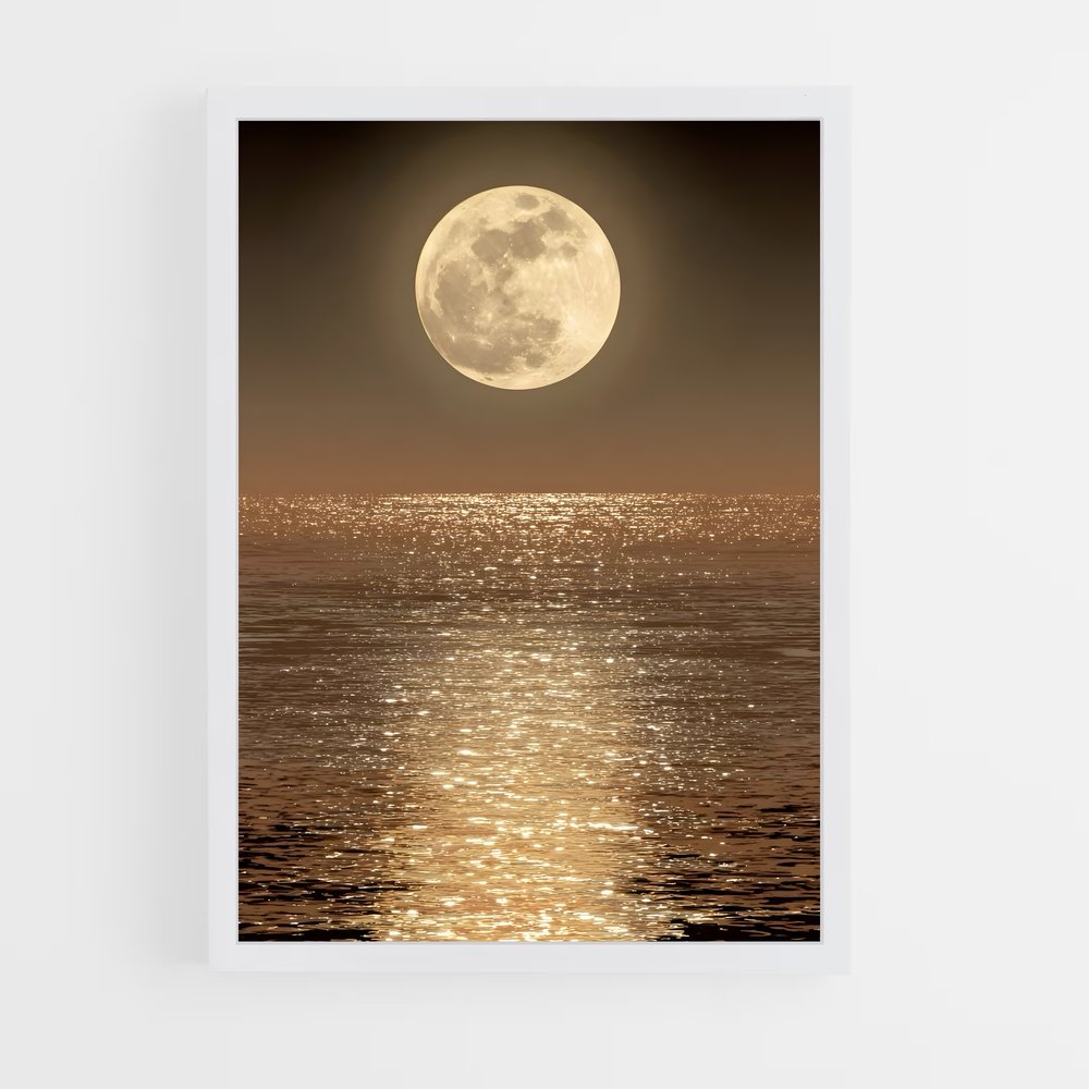 Poster Lune Miroitante – affiche Système solaire (vue 3)