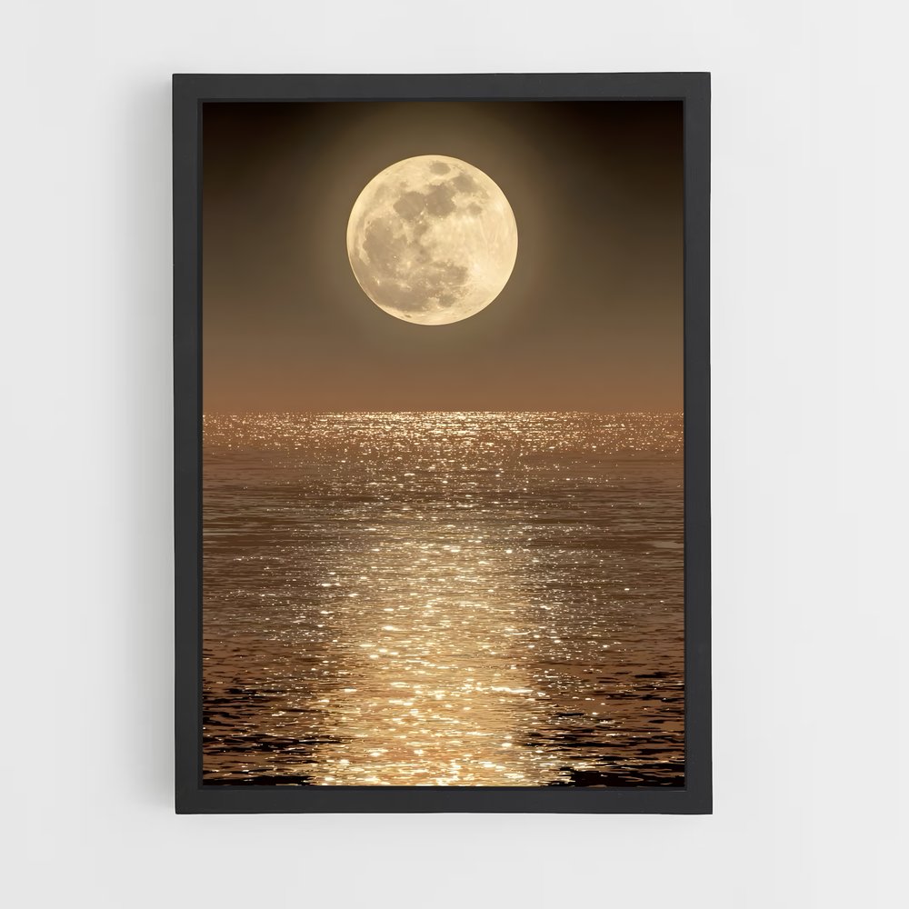 Poster Lune Miroitante – affiche Système solaire (vue 2)