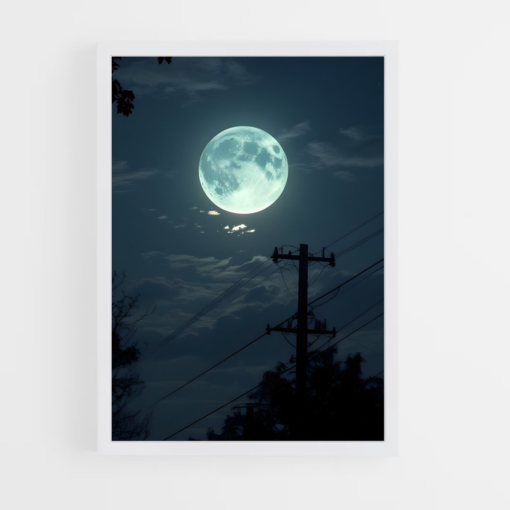 Poster Lune Électrique – affiche Système solaire (vue 3)