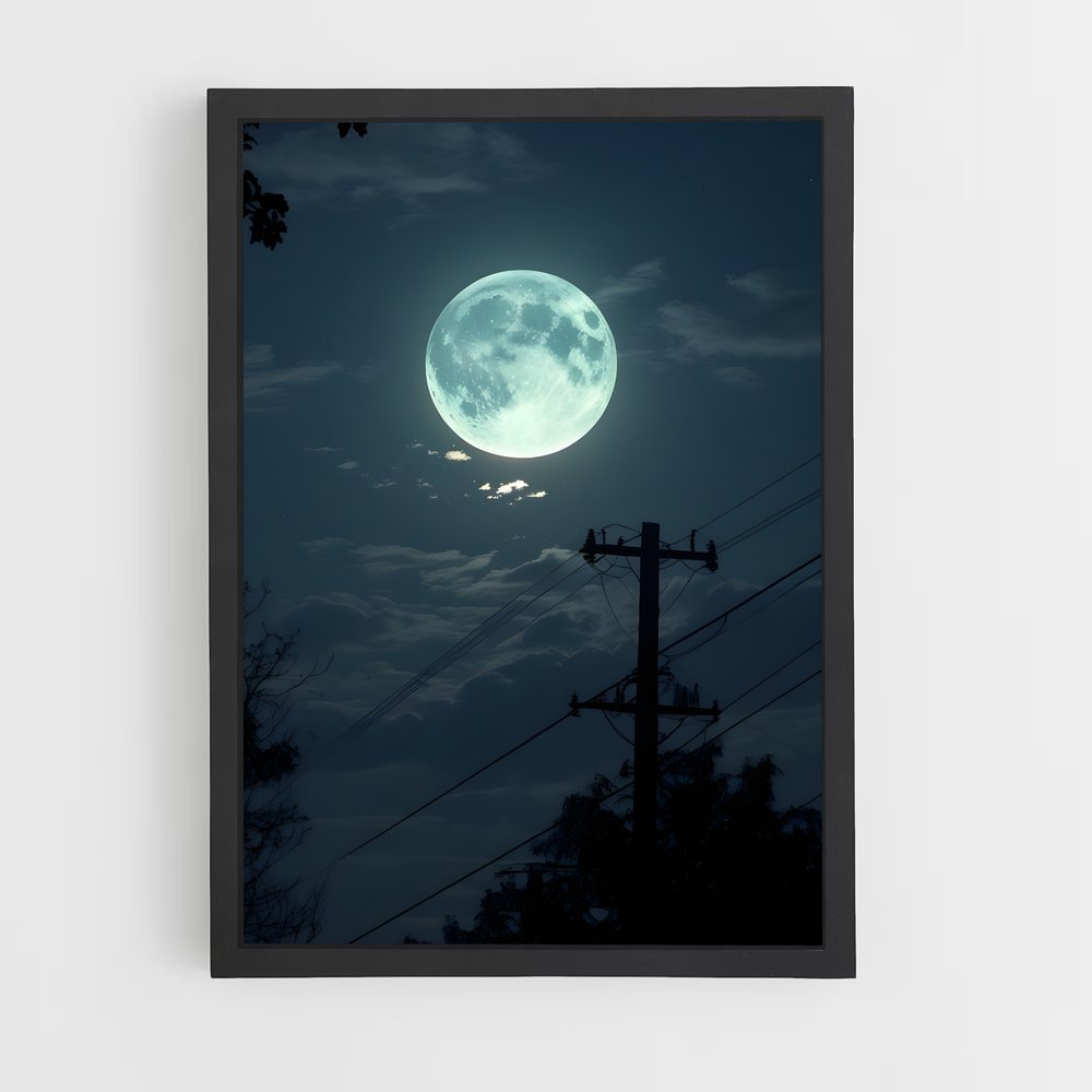 Poster Lune Électrique – affiche Système solaire (vue 2)