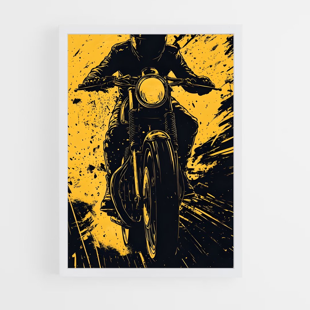 Poster Moto Jaune Passion (vue 3)