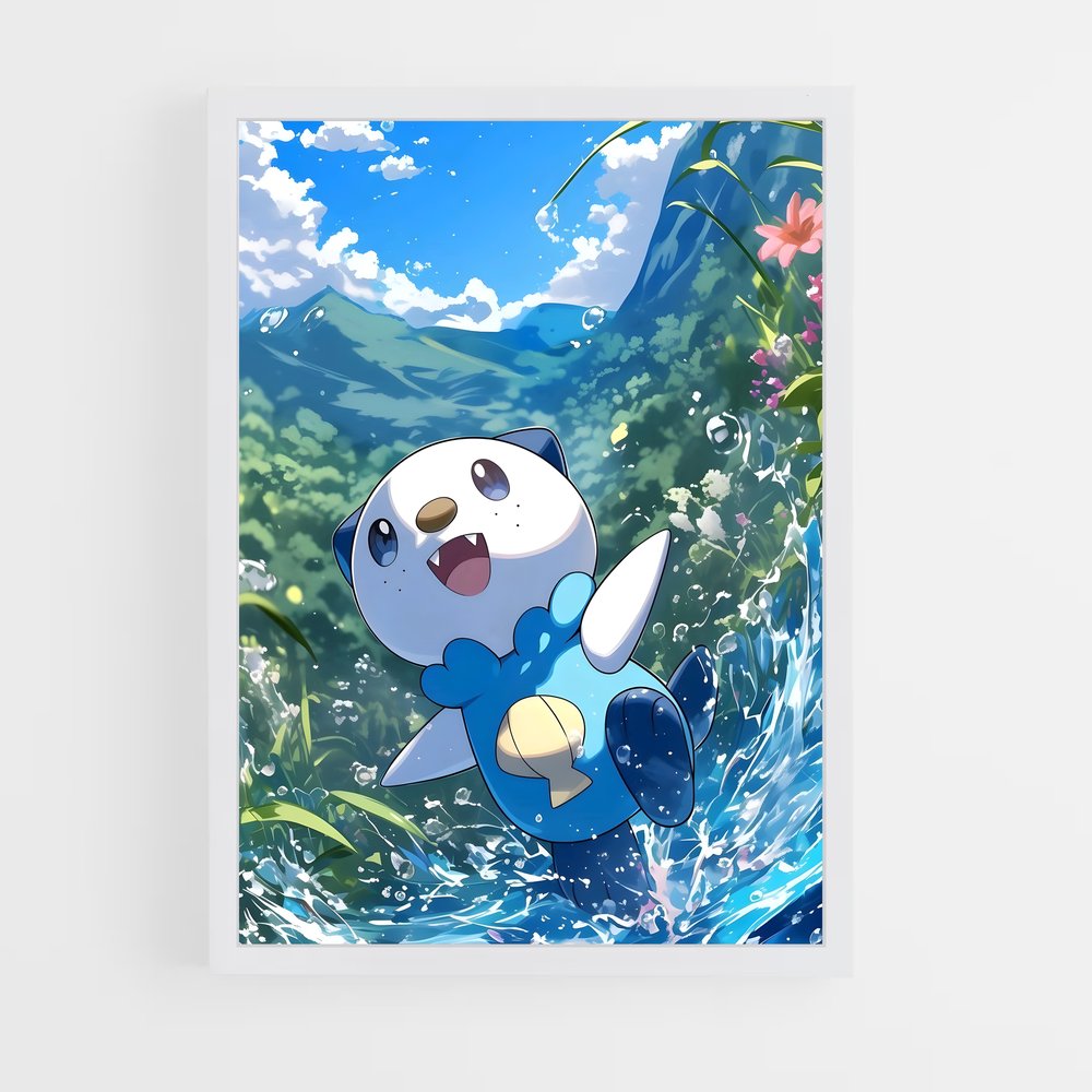 Poster Oshawott au Bord de l'Eau – affiche Pokemon (vue 3)