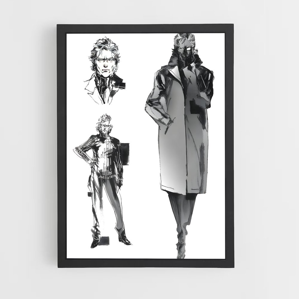 Poster Les Enquêteurs aux Trench Coats – affiche Metal gear solid (vue 2)