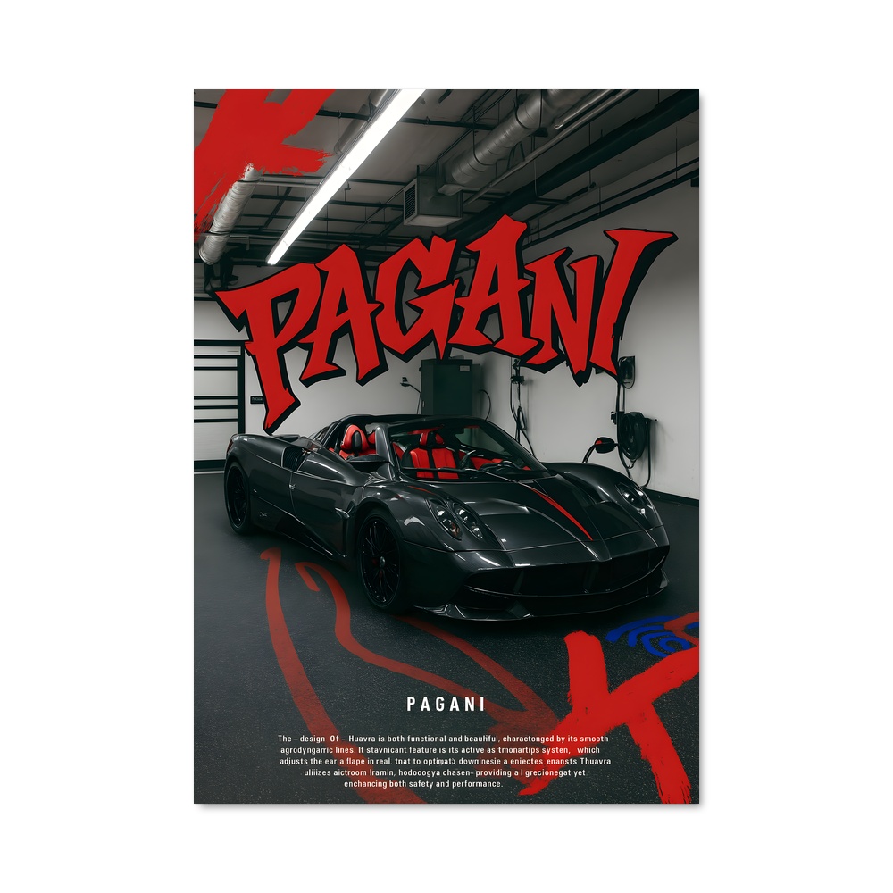 Poster Noir et Flammes – affiche Pagani