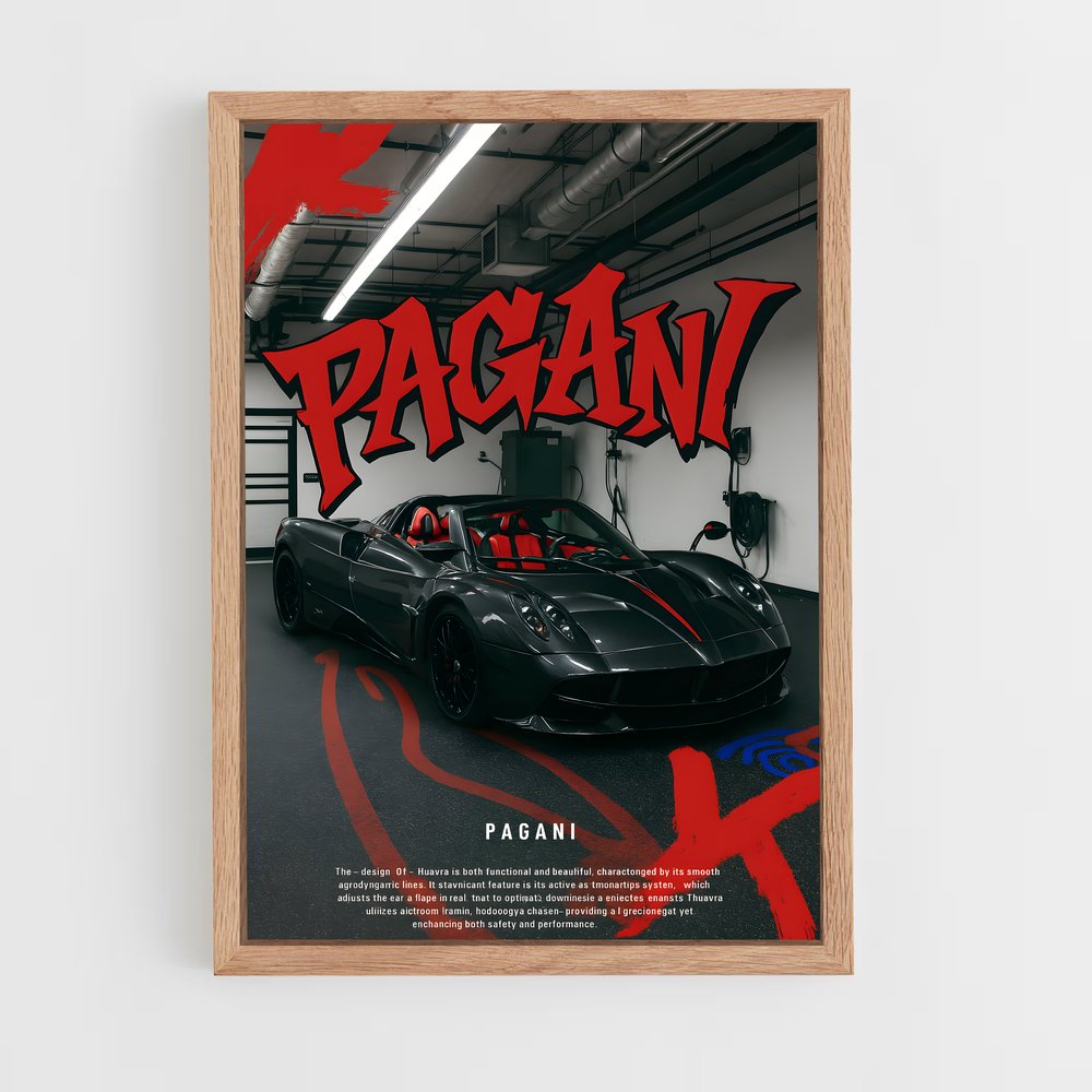 Poster Noir et Flammes – affiche Pagani (vue 4)