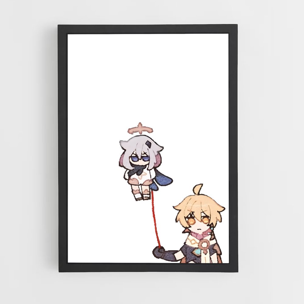 Poster Paimon et son Félin – affiche Genshin impact (vue 2)