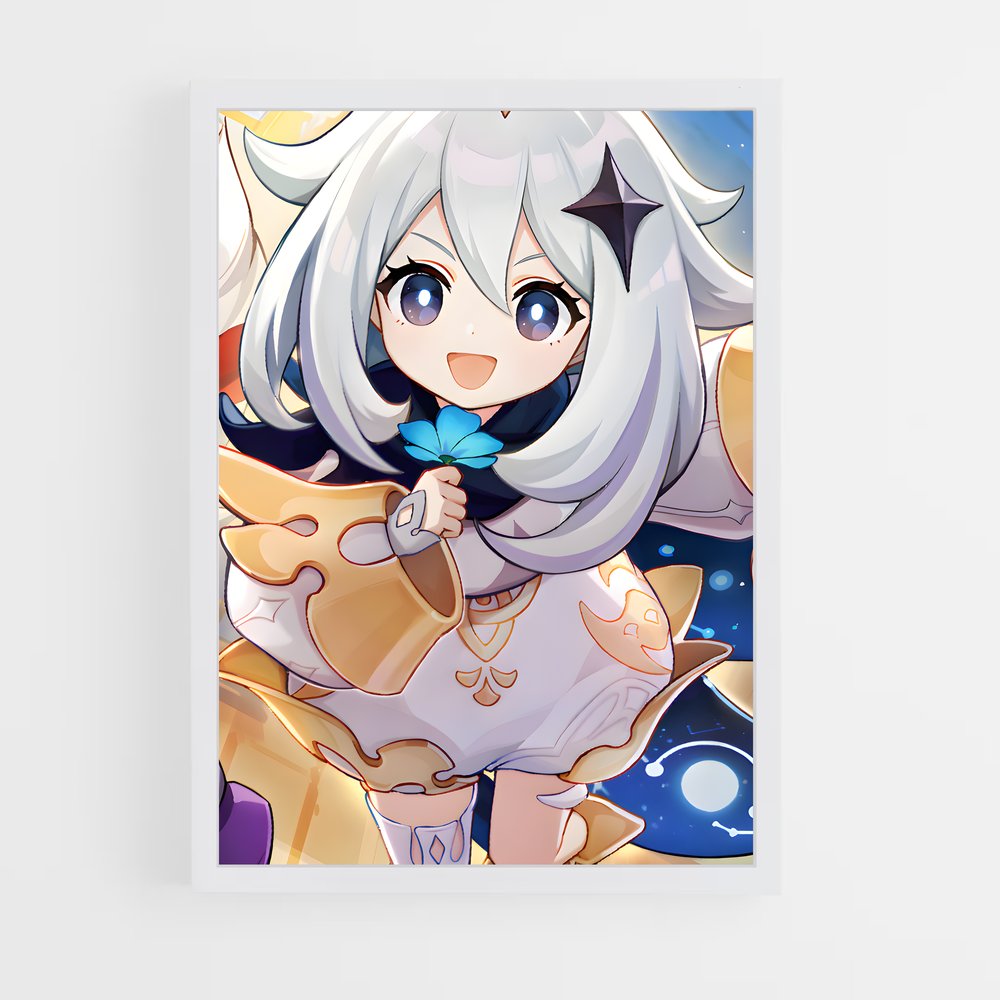 Poster Paimon et l'Oiseau Bleu – affiche Genshin impact (vue 3)