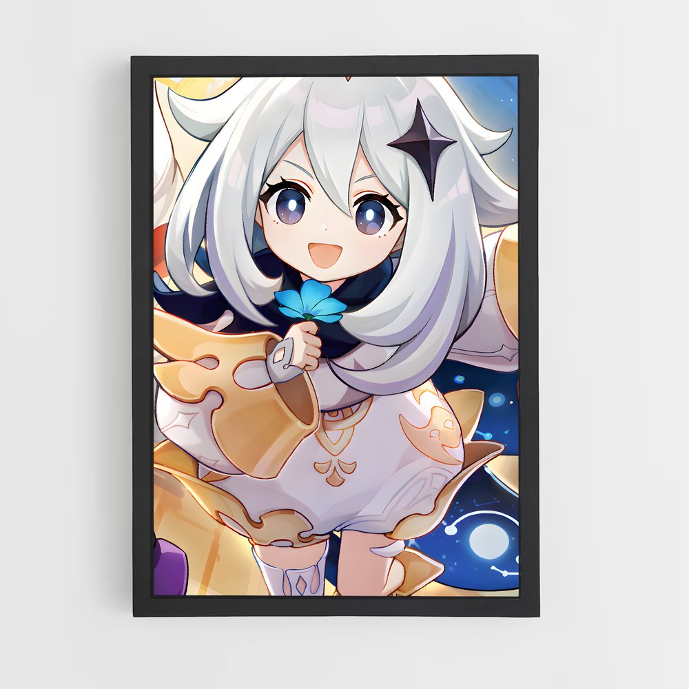 Poster Paimon et l'Oiseau Bleu – affiche Genshin impact (vue 2)