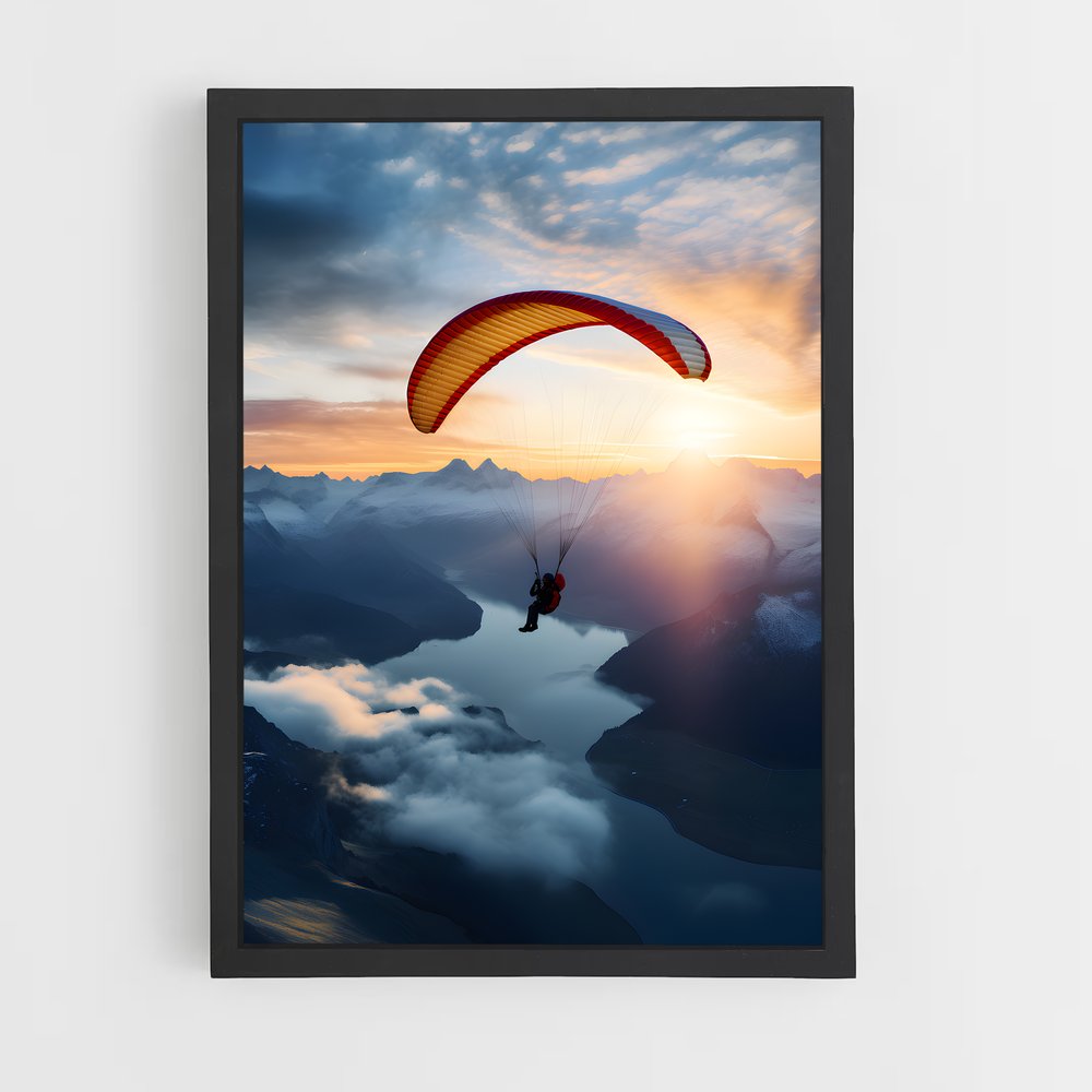 Poster Paragliding cimes – affiche Parapente (vue 2)