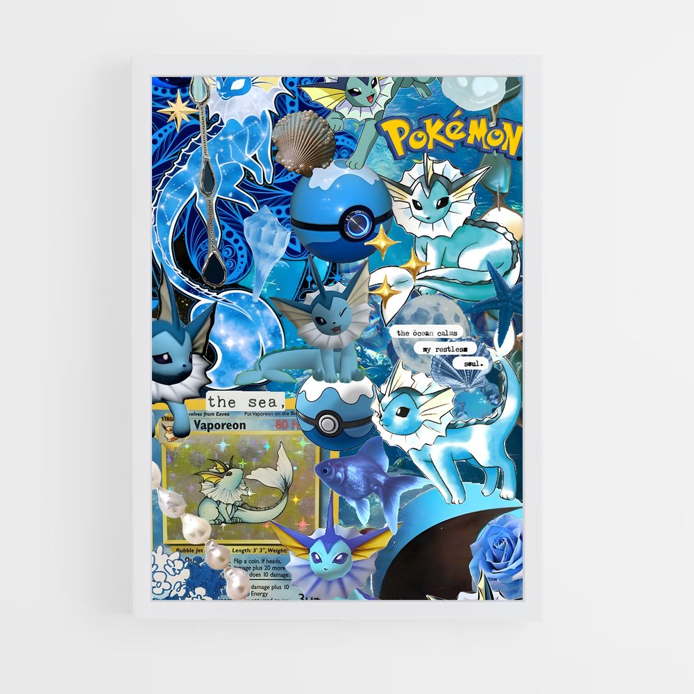 Poster Voyage Aquatique – affiche Pokemon (vue 3)