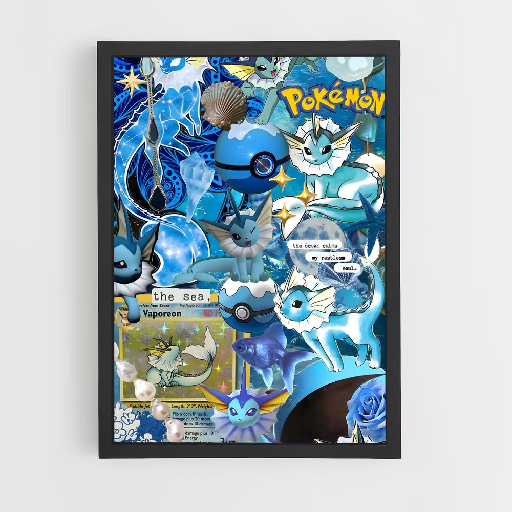 Poster Voyage Aquatique – affiche Pokemon (vue 2)