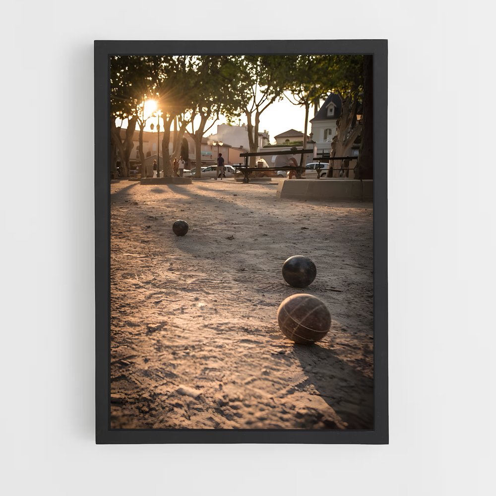 Poster Boules sous les Arbres – affiche Pétanque (vue 2)
