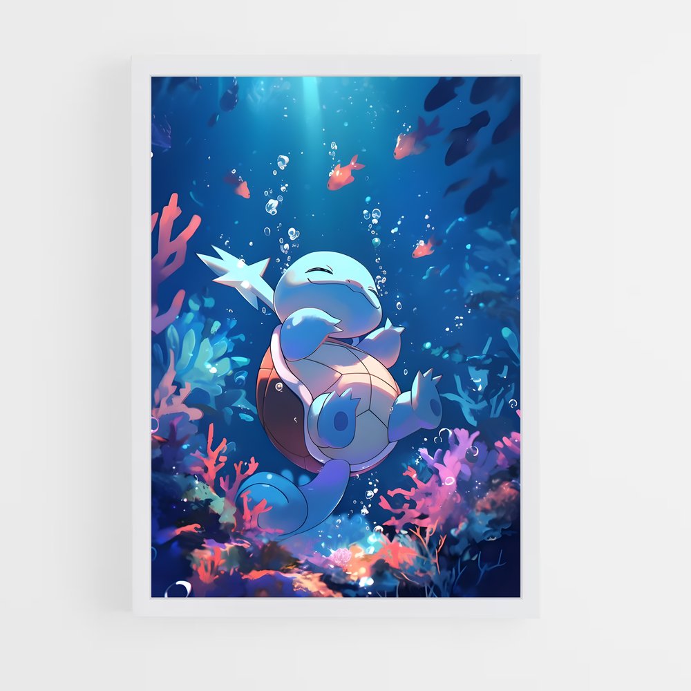 Poster Nageur Joyeux – affiche Pokemon (vue 3)