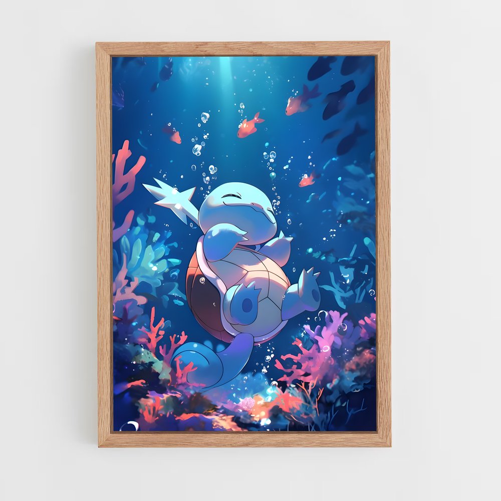 Poster Nageur Joyeux – affiche Pokemon (vue 4)