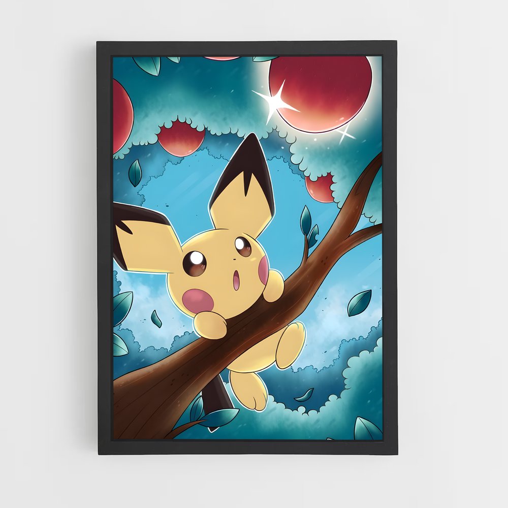 Poster Pichu en Fête – affiche Pokemon (vue 2)