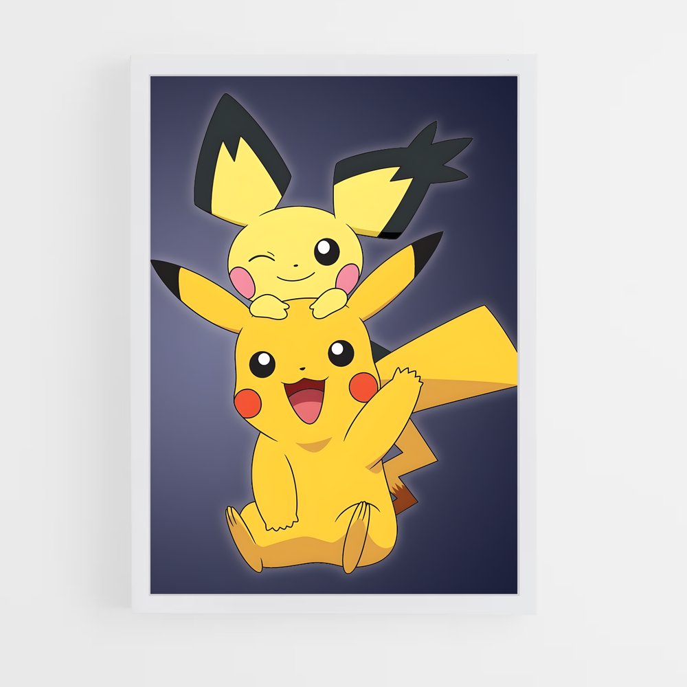Poster Pichu Pio Pio – affiche Pokemon (vue 3)
