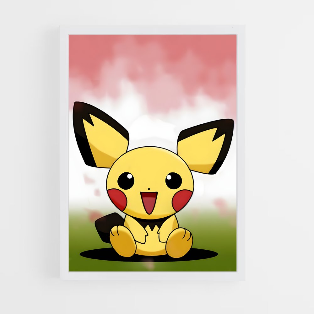 Poster Pichu Joyeux – affiche Pokemon (vue 3)