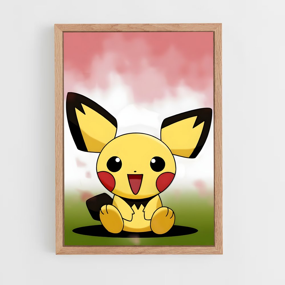Poster Pichu Joyeux – affiche Pokemon (vue 4)