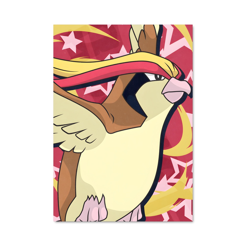 Poster Pidgeot en Rose – affiche Pokemon