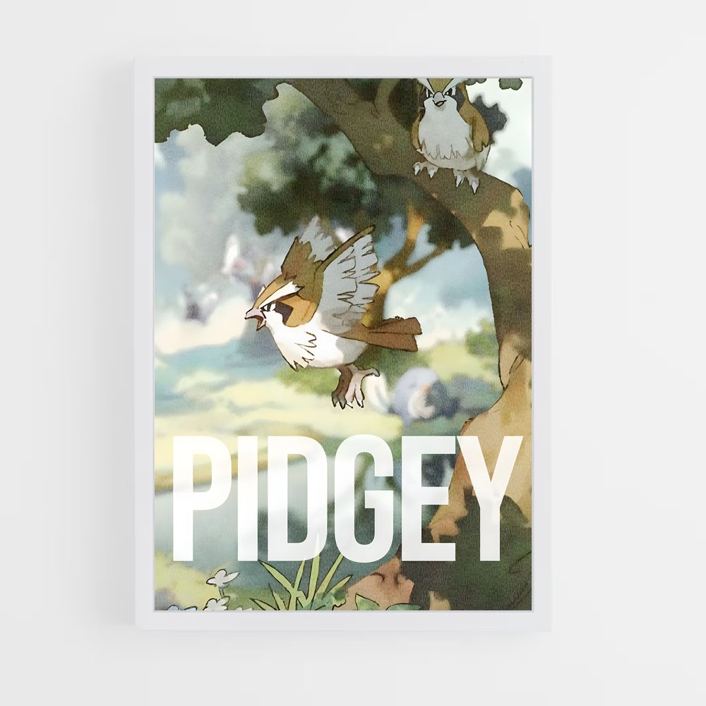 Poster Pidgey Perché – affiche Pokemon (vue 3)