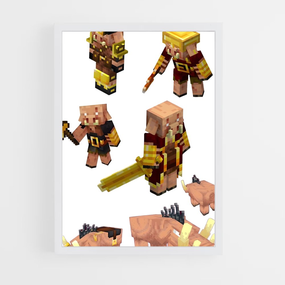 Poster Piglin Adventure – affiche Minecraft (vue 3)