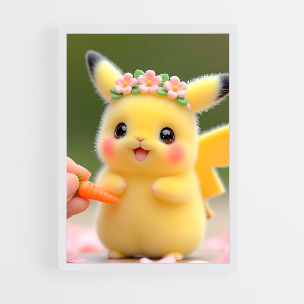 Poster Pikachu en Fleurs – affiche Pokemon (vue 3)