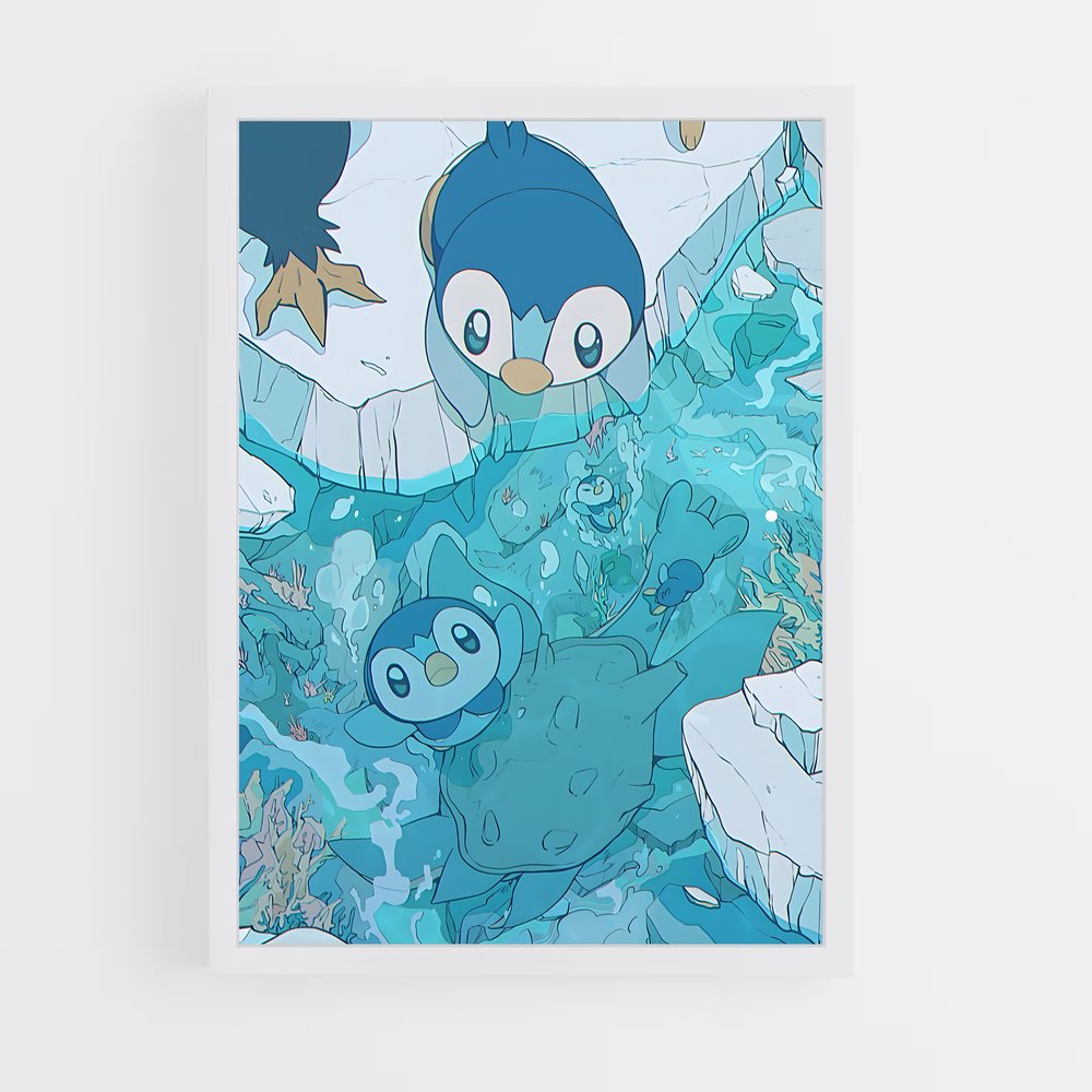 Poster Piplup en Éveil Marin – affiche Pokemon (vue 3)