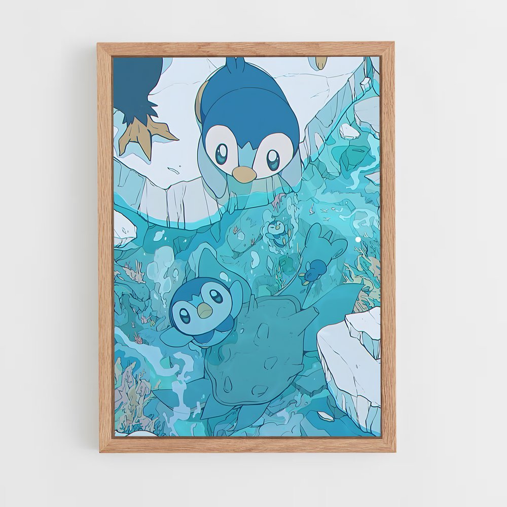 Poster Piplup en Éveil Marin – affiche Pokemon (vue 4)