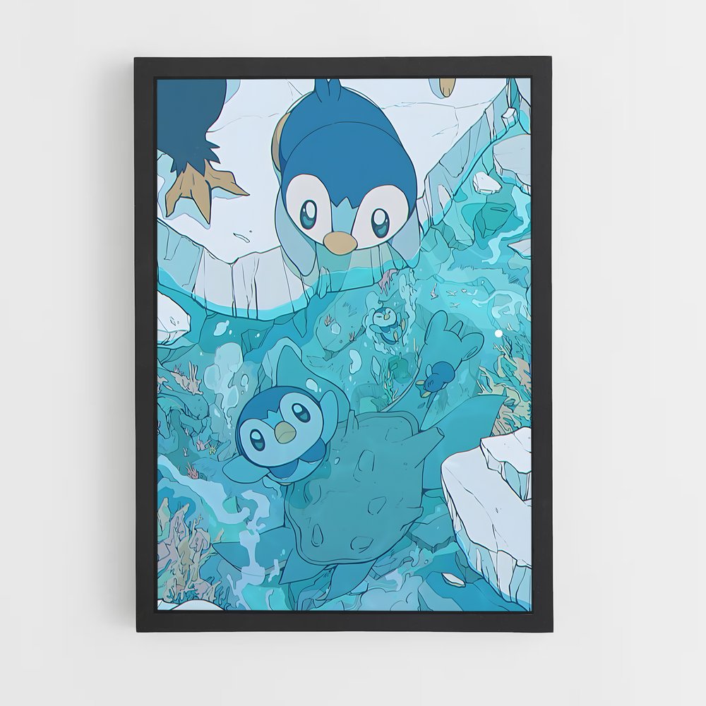 Poster Piplup en Éveil Marin – affiche Pokemon (vue 2)