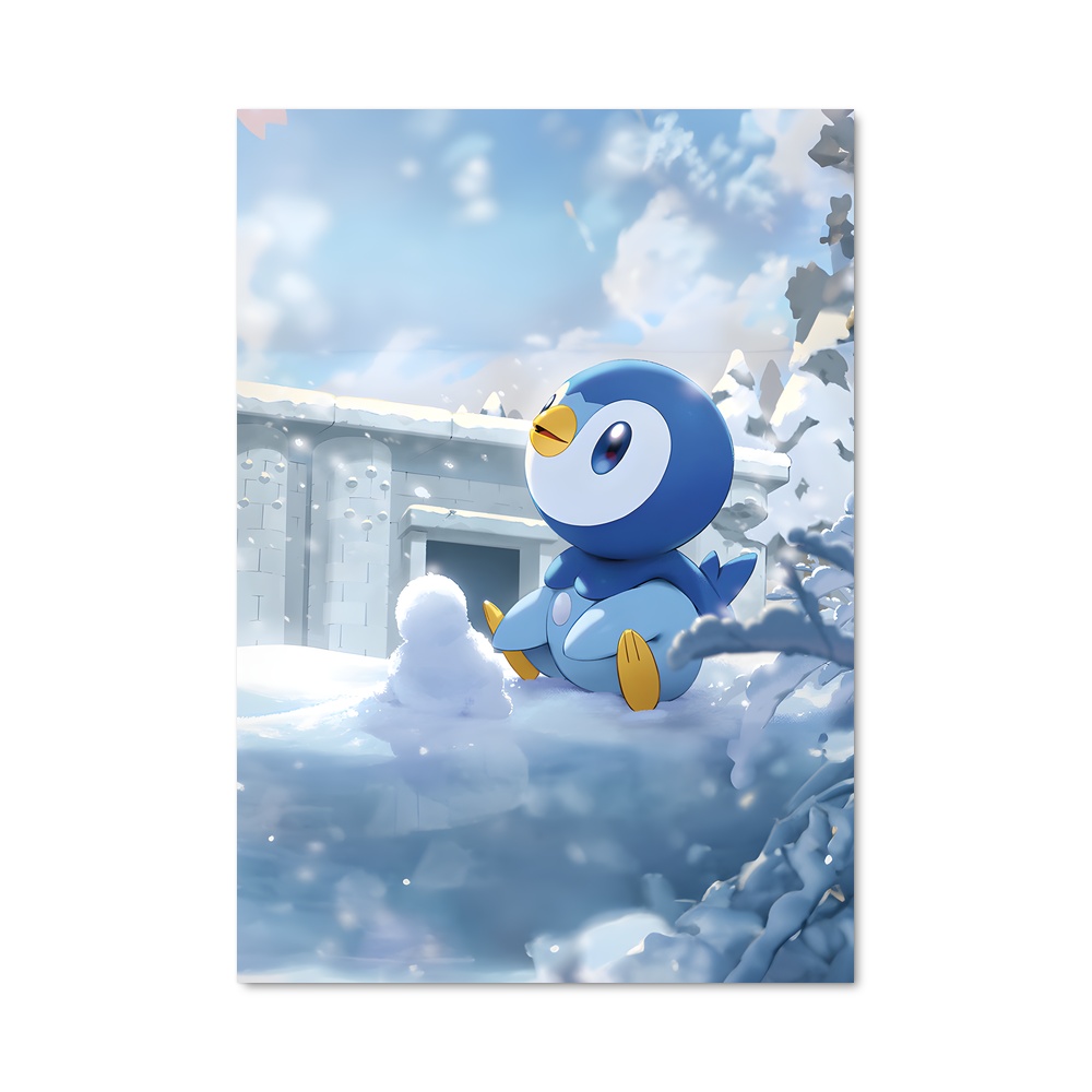 Poster Piplup dans la Neige – affiche Pokemon