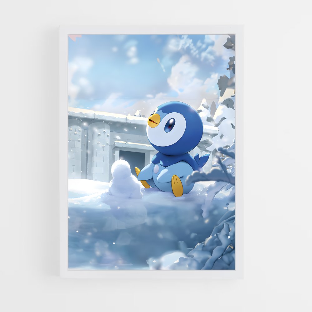 Poster Piplup dans la Neige – affiche Pokemon (vue 3)
