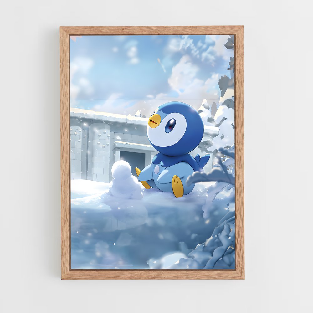 Poster Piplup dans la Neige – affiche Pokemon (vue 4)