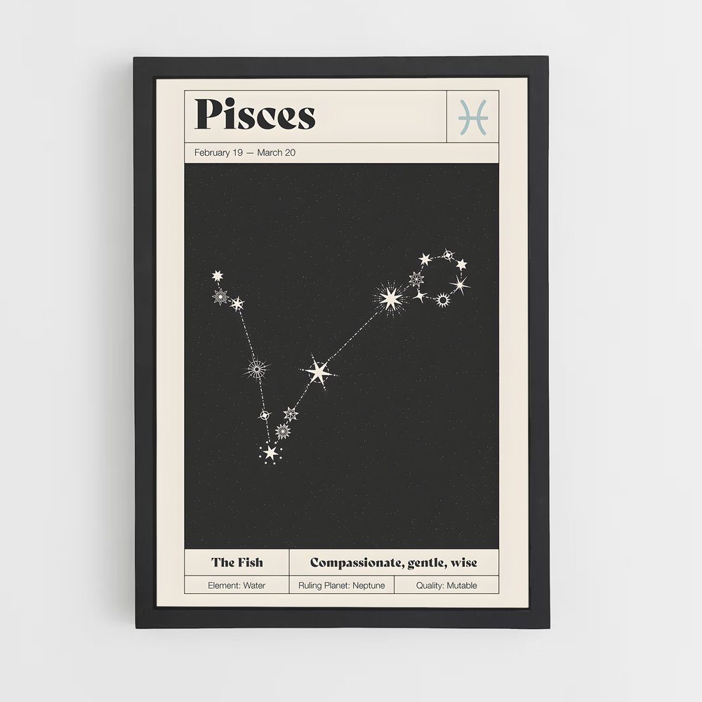 Poster Constellation des Poissons – affiche Constellations (vue 2)