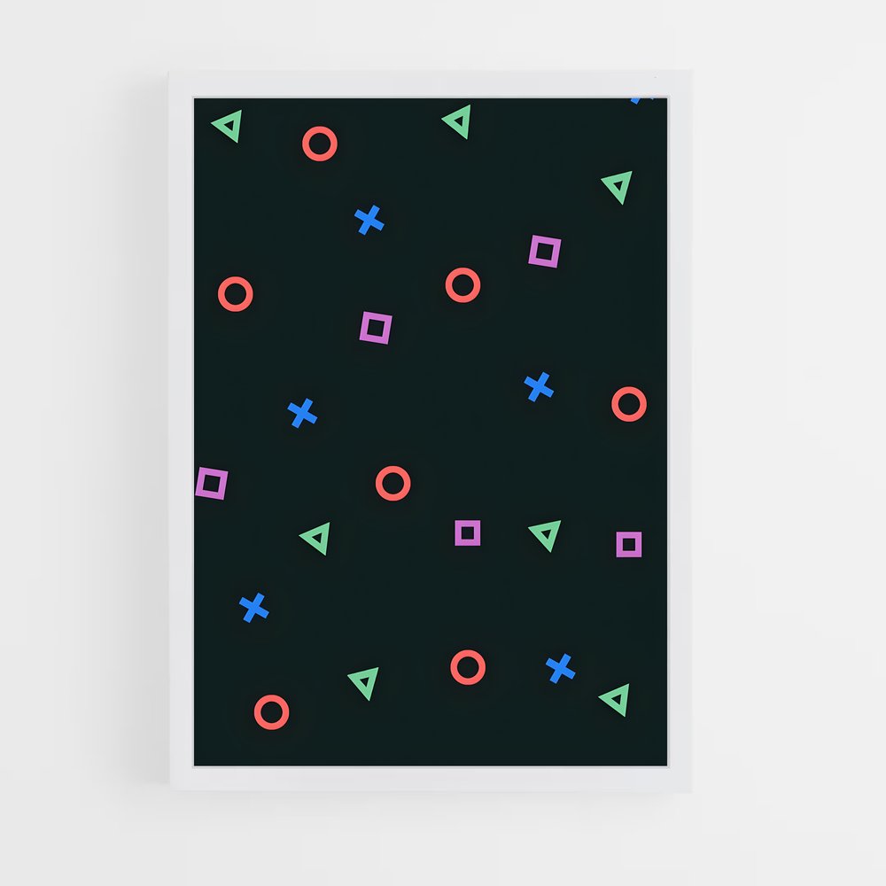 Poster Geometric Play – affiche Consoles (vue 3)