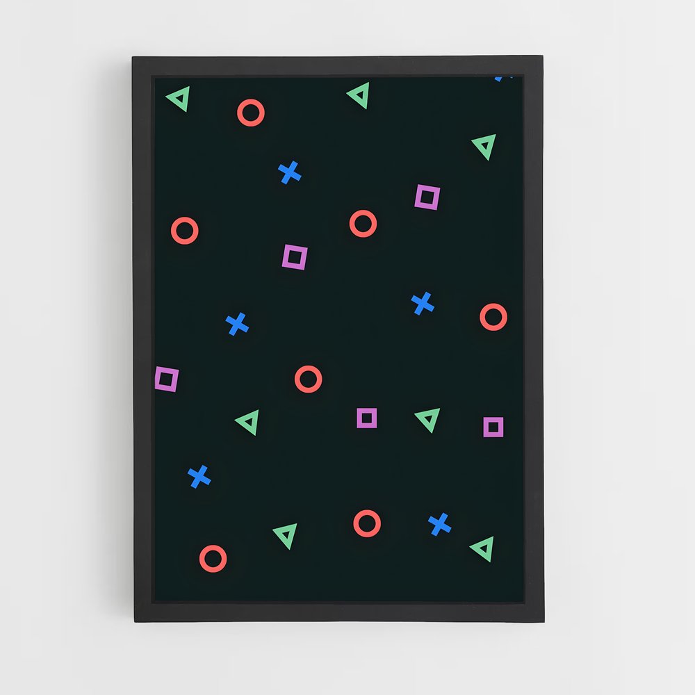 Poster Geometric Play – affiche Consoles (vue 2)