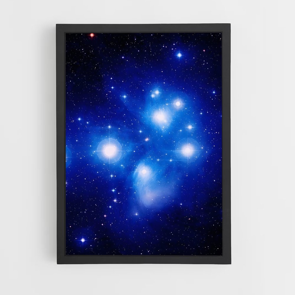 Poster Pleiades Éclatant – affiche Étoiles (vue 2)
