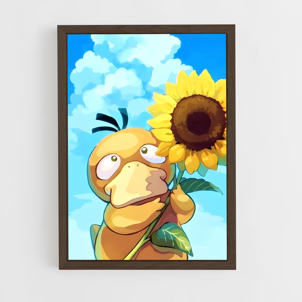 Poster Psyduck en Fleur – affiche Pokemon (vue 5)