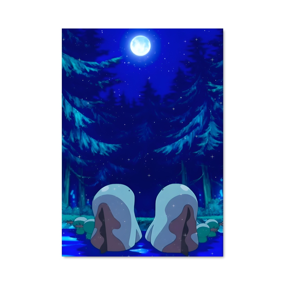 Poster Quagsire dans la Forêt Étoilée – affiche Pokemon