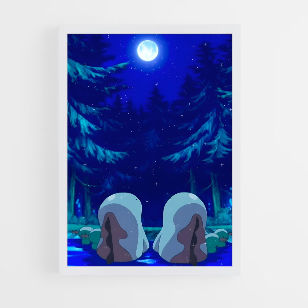 Poster Quagsire dans la Forêt Étoilée – affiche Pokemon (vue 3)