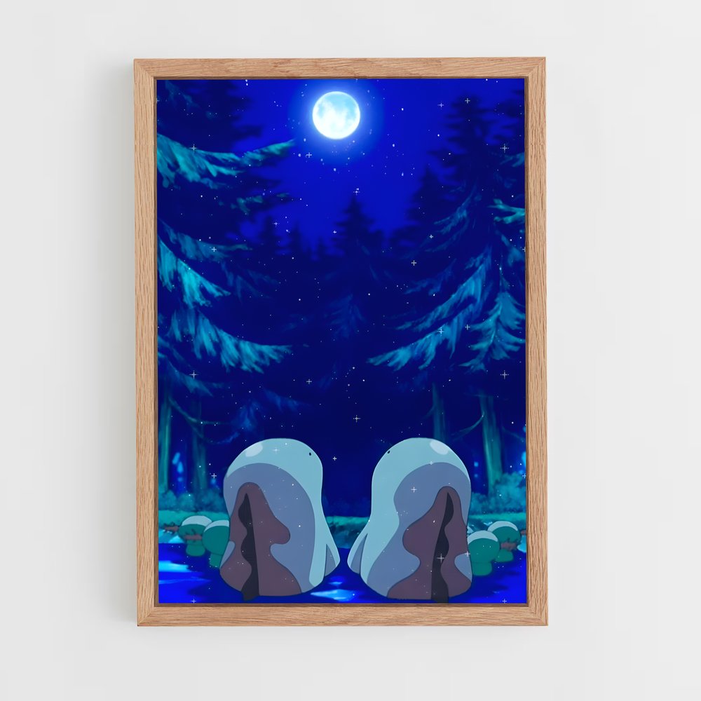Poster Quagsire dans la Forêt Étoilée – affiche Pokemon (vue 4)