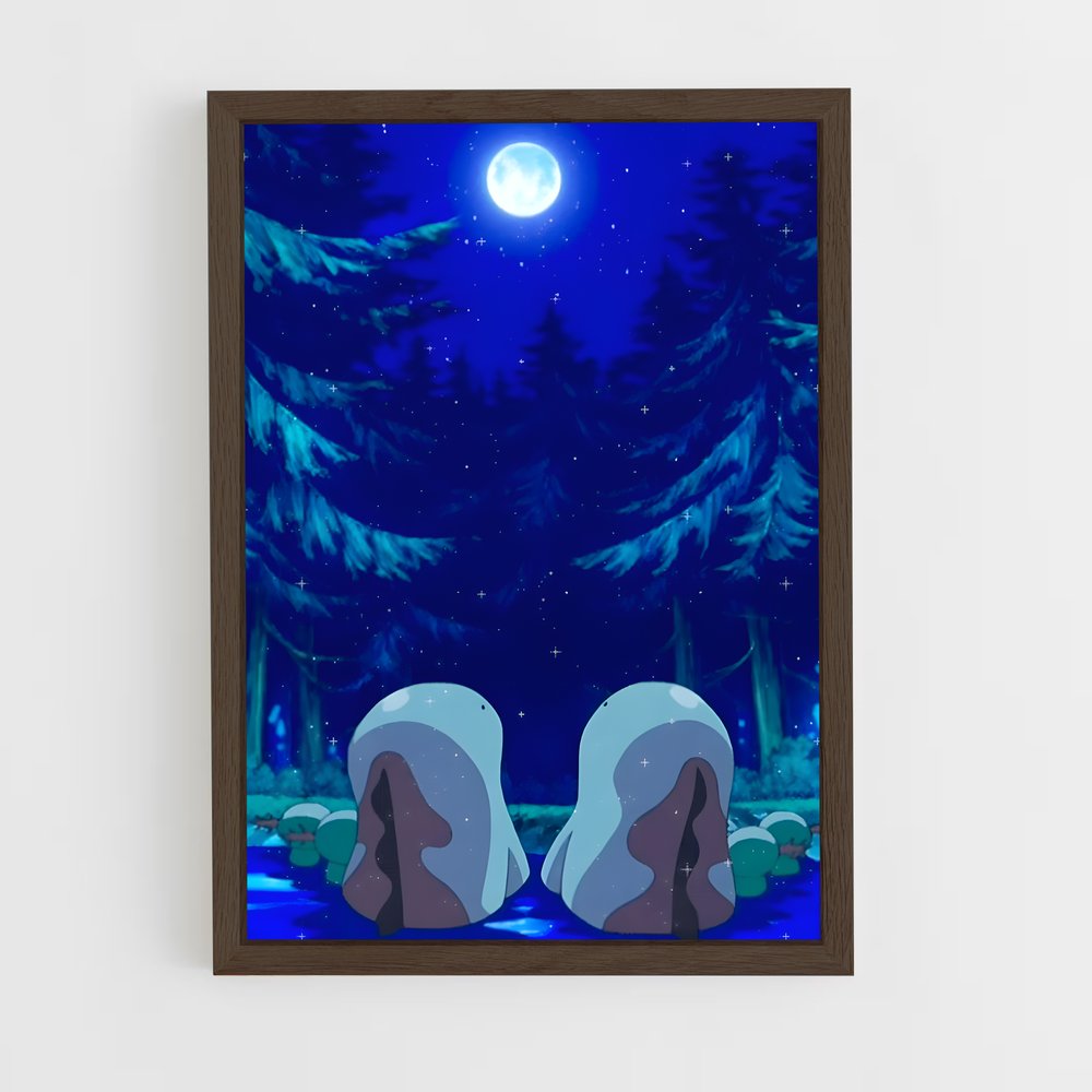 Poster Quagsire dans la Forêt Étoilée – affiche Pokemon (vue 5)