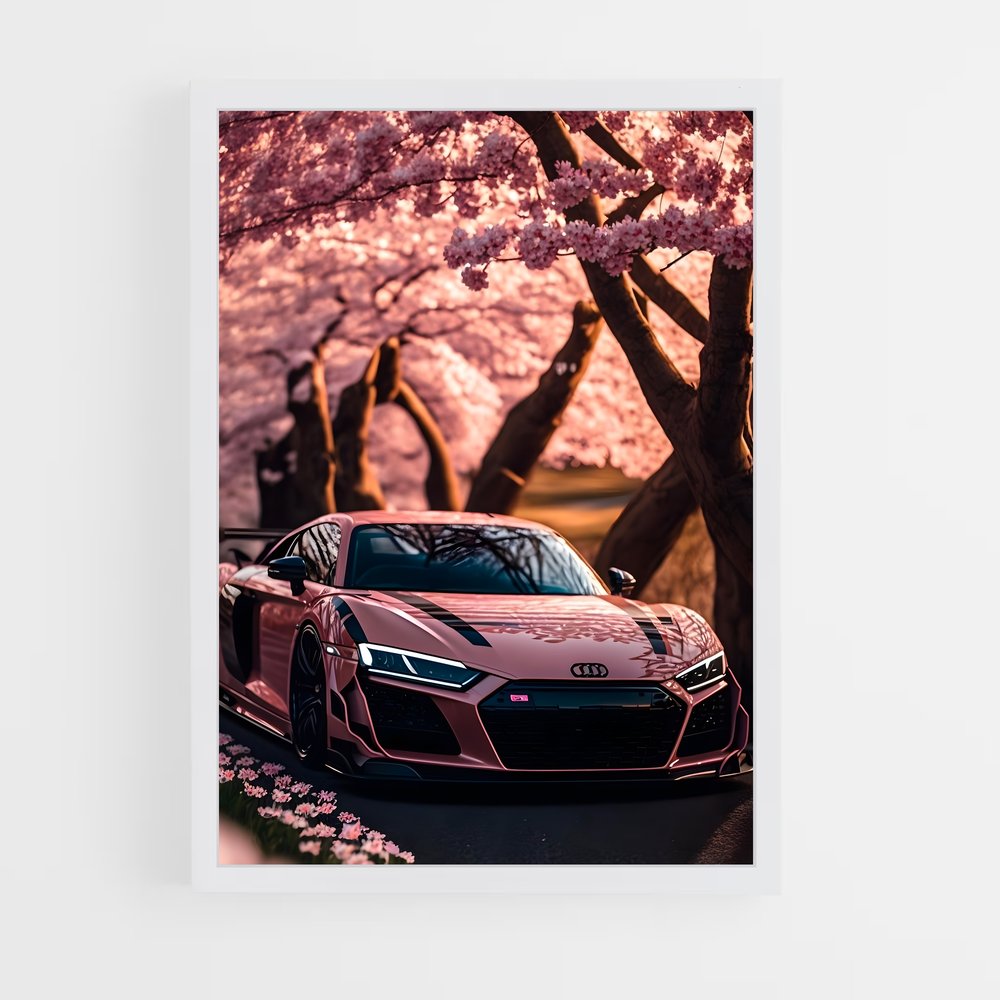 Poster Sous le Cerisier Rose – affiche Audi (vue 3)