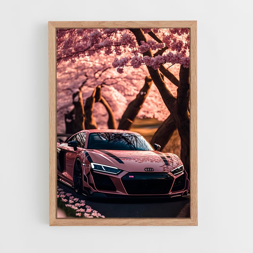 Poster Sous le Cerisier Rose – affiche Audi (vue 4)
