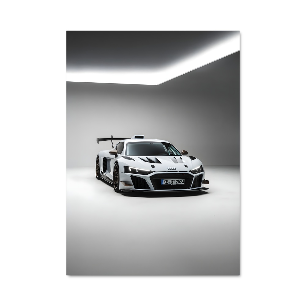 Poster Audi R1 Blanc