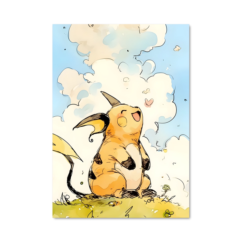 Poster Raichu au Sommet – affiche Pokemon