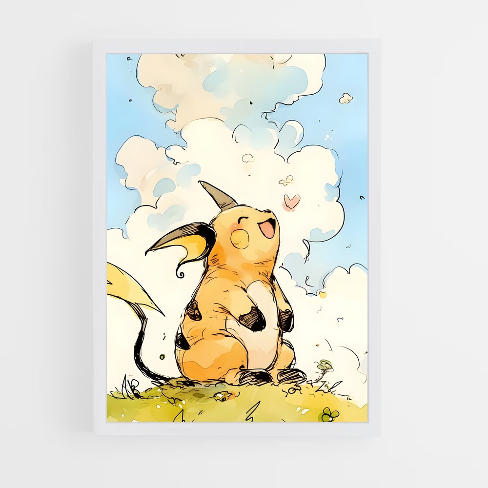 Poster Raichu au Sommet – affiche Pokemon (vue 3)