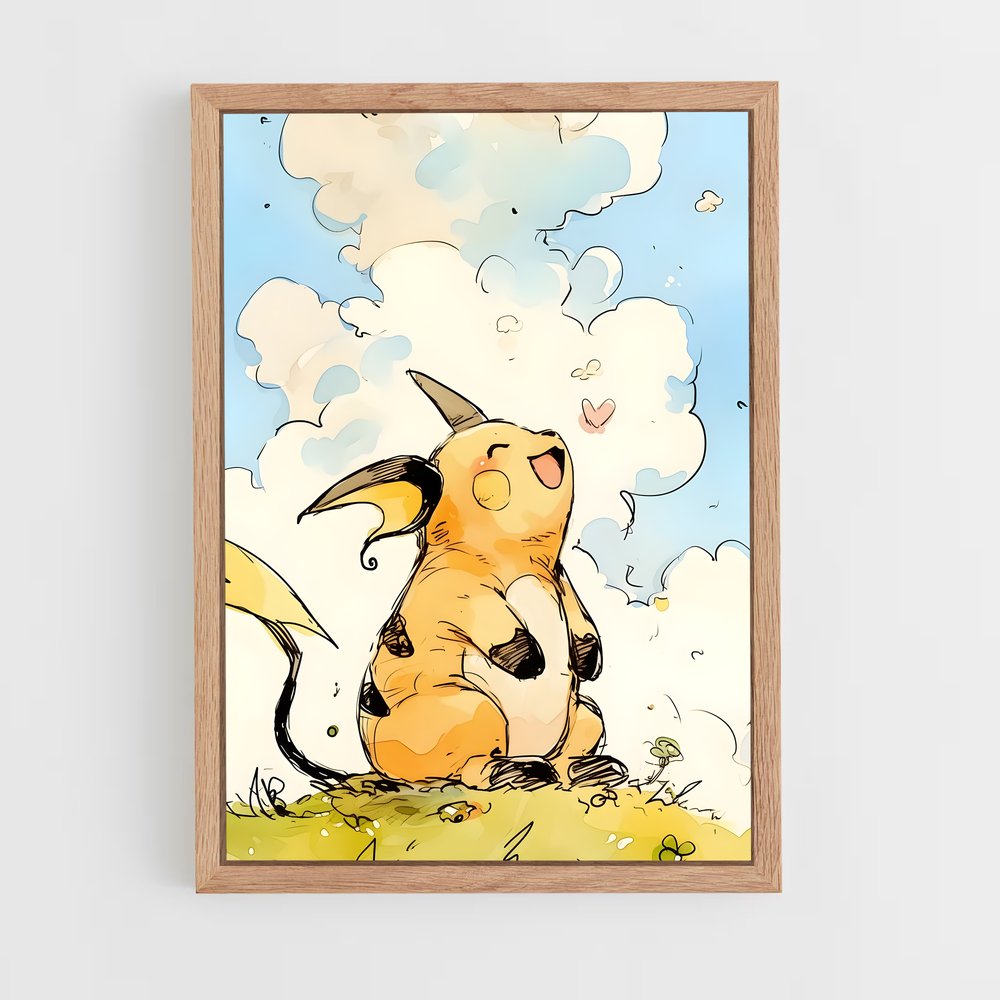 Poster Raichu au Sommet – affiche Pokemon (vue 4)