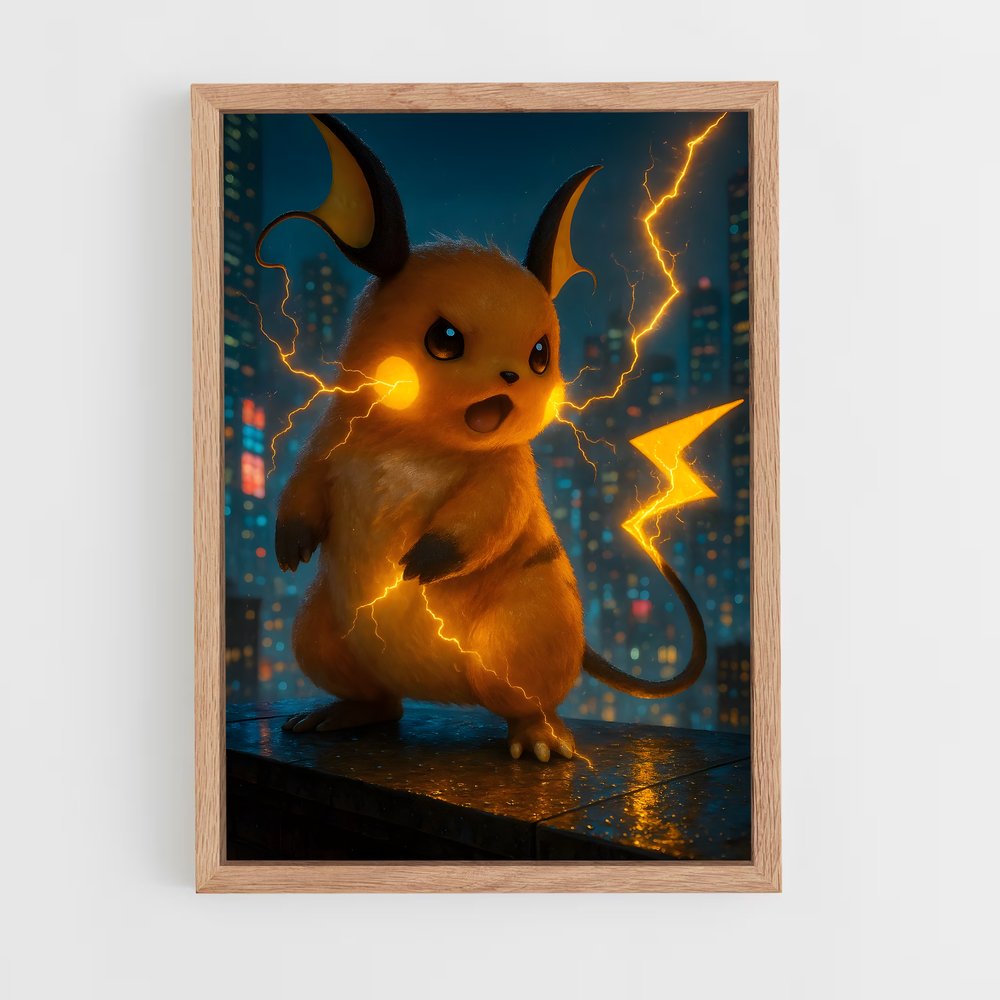 Poster Pio Pio Raichu – affiche Pokemon (vue 4)