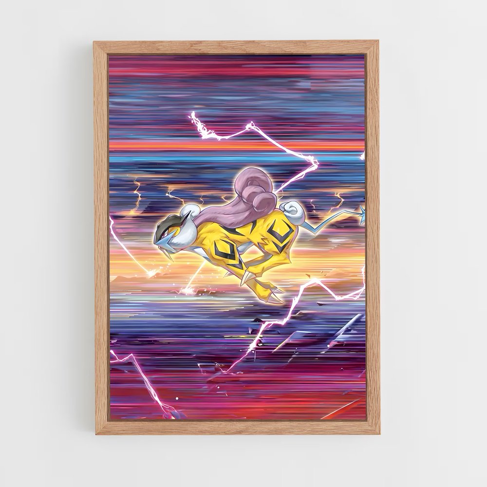 Poster Raikou Électro-Choc – affiche Pokemon (vue 4)